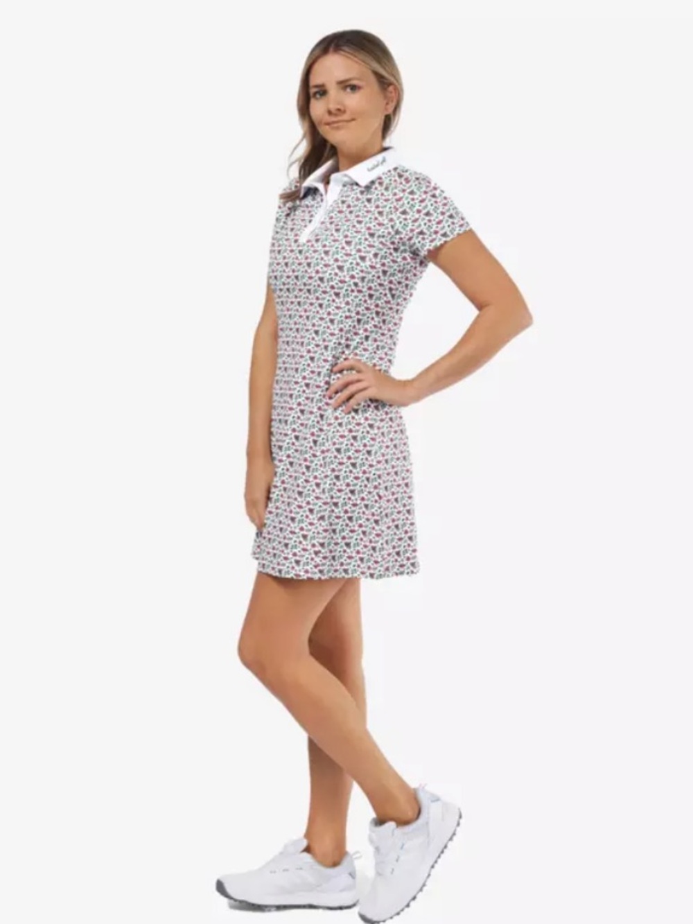 NWT Barstool Golf Floral White Feminine Preppy Polo Athletic Dress